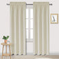 DWCN Blackout Curtains for Bedroom – Rod Pocket Thermal Insulated Noise Reducing Noise Reducing Drapes for Living Room, W 42 x L 84 Inch, 2 Panels, Light Beige