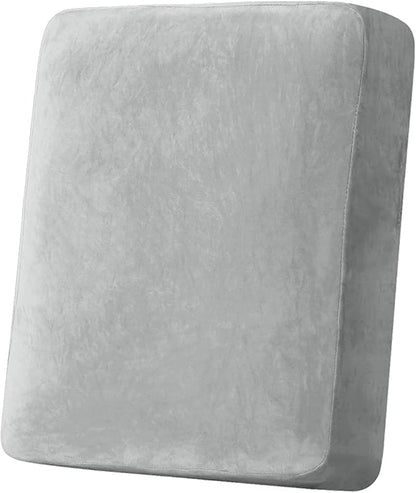 Couch Cover Stretch Velvet Sofa Cushion Cover 1-Piece - Elastic Washable Slipcover for Seat or Backrest, Couch Seat Covers for Sofas (Light Grey)