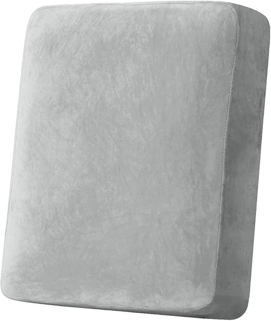 Couch Cover Stretch Velvet Sofa Cushion Cover 1-Piece - Elastic Washable Slipcover for Seat or Backrest, Couch Seat Covers for Sofas (Light Grey)