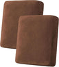 H.VERSAILTEX Velvet Stretch Couch Cushion Cover Plush Cushion Slipcover for Loveseat Cushion Furniture Protector Seat Cushion Sofa Cover (2 Piece Medium Sofa Cushion Covers, Caramel)
