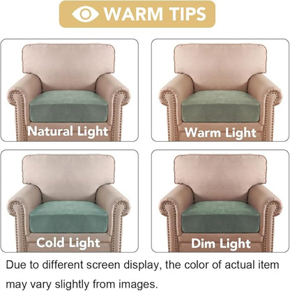 H.VERSAILTEX Velvet Stretch Couch Cushion Cover Plush Cushion Slipcover for Chair Cushion Furniture Protector Seat Cushion Sofa Cover (1 Piece Armchair Cushion Covers, Sea Grass)