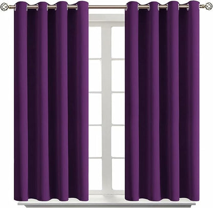 BGment Blackout Curtains - Grommet Thermal Insulated Room Darkening Bedroom and Living Room Curtain, Set of 2 Panels (52 x 54 Inch, Royal Purple)