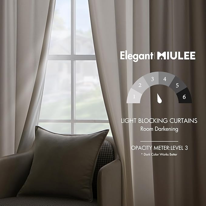 MIULEE Velvet Curtains 108 inches - Luxury Curtains for Bedroom Living Room Thermal Insulated Super Soft Room Darkening Window Drapes Rod Pocket & Back Tab, Ivory, W52 x L108 inches, 2 Panels