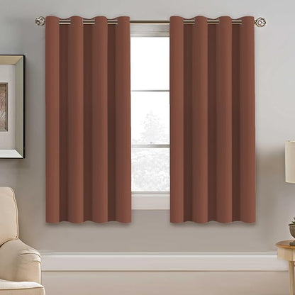 H.VERSAILTEX Blackout Curtain for Bedroom Thermal Insulated Window Treatment Curtain 54 inch Length Energy Saving Solid Grommet Top Blackout Drape, One Panel, Washed Spice, 52" W x 54" L