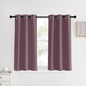 NICETOWN Room Darkening Short Curtain Panels for Cafe, Dry Rose, 2 Panels, W34 x L40 -inch, Thermal Insulated Grommet Room Darkening Draperies/Drapes for Window