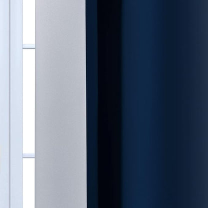 Yakamok Blue Ombre Curtains Room Darkening Grommet Curtains for Bedroom, Light Blocking Thermal Insulated Window Drapes for Living Room(2 Panels, 52x90 Inch)