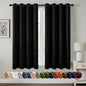 MIULEE Black Blackout Curtains for Bedroom Living Room 63 Inches Long 2 Panels, Thermal Insulated Room Darkening Drapes Solid Grommet Noise Reduction Light Blocking Window Treatments 50x63 Inch