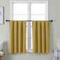 Simplebrand Ava Bright Gold Short 36 Inches Blackout Curtain 2 Panels Set, Half Window Rod Pocket Privacy Curtain Tiers for Kitchen, Curtains Blackout for Bathroom Shades, W40 x L36 Inch, Bright Gold
