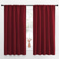 NICETOWN Christmas Burgundy Blackout Curtains and Drapes - Soft Fabric Thermal Insulated Solid Rod Pocket Room Darkening Draperies for Window (2 Panels, 52 inches Width by 63 inches Length)
