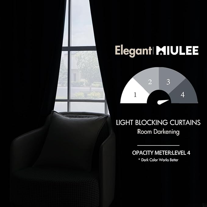MIULEE Blue Velvet Curtains 90 inches 2 Panels - Luxury Room Darkening Curtains for Bedroom Living Room Thermal Insulated Super Soft Window Drapes Rod Pocket & Back Tab, Peacock Blue
