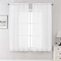 Lecloud White Sheer Curtains 68 Inch Length 2 Pcs, Voile Dual Rod Pocket Living Room Curtains for Bedroom, Elegant Window Treatments with Light Filtering Drapes for Bathroom, Each Panel 42" W x 68" L
