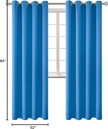 BGment Room Darkening Curtains 84 Inches Long - Grommet Thermal Insulated Drapes Window Treatment Curtains for Bedroom, 2 Panels, 52 x 84 Inch, Classic Blue