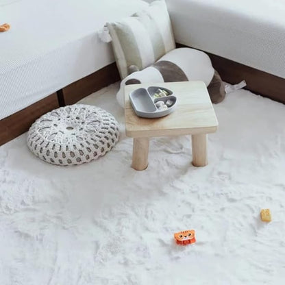 Ghouse Ultra Soft Faux Rabbit Fur Rug 2x3, Machine Washable Area Rugs for Bedroom Fluffy Rugs for Living Room, no-Shedding Carpet Sheepskin Rug White