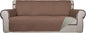 PureFit Reversible Quilted Sofa Cover, Water Resistant Slipcover Furniture Protector, Washable Couch Cover with Non Slip Foam and Elastic Straps for Kids, Pets (X Large, Brown/Beige)