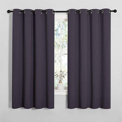 NICETOWN Greyish Purple Blackout Curtains 68 inches Length for Living Room, 2 Panels, 55" Wide, Thermal Insulated Decoration Drapes for Bedroom Window