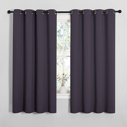 NICETOWN Greyish Purple Blackout Curtains 68 inches Length for Living Room, 2 Panels, 55" Wide, Thermal Insulated Decoration Drapes for Bedroom Window
