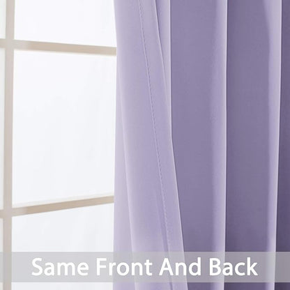 Yakamok Extra Wide Blackout Curtain for Sliding Glass Door, Grommet Thermal Insulated Room Divider Curtain 100W x 84L inch, Room Darkening Patio Curtain,8.3ft Wide x 7ft Tall, 1 Panel,Lilac