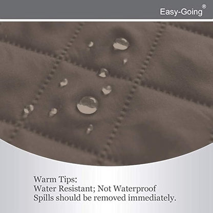 Easy-Going Futon Slipcover - Reversible Sofa Cover, Armless, Water Resistant - Protects Against Pets & Kids (Taupe/Ivory)