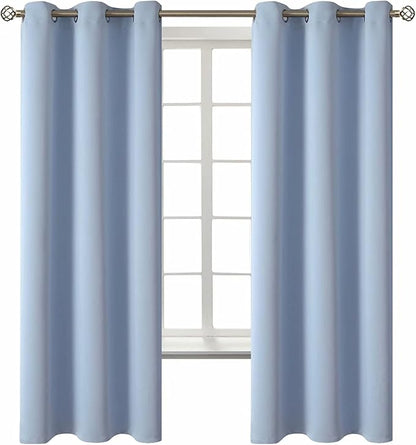 BGment Blackout Curtains for Living Room - Grommet Thermal Insulated Room Darkening Curtains for Bedroom, 2 Panels of 42 x 63 Inch, Spa Blue