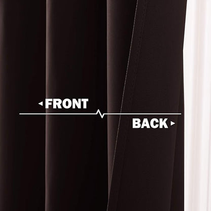 NICETOWN Kitchen Blackout Window Treatments Curtains - Eyelet Top Home Fashion Blackout Curtains Tailored Panels (Double Panels, W42 x L36 inches 1.2 inches Header, Toffee Brown)