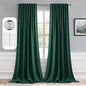 MIULEE Christmas Hunter Green Back Tab Blackout Curtain 96 Inch Long 2 Panels Set for Living Room Bedroom, Rod Pocket/Pinch Pleat Thermal Insulated Room Darkening Pleated Floor to Ceiling Drapes