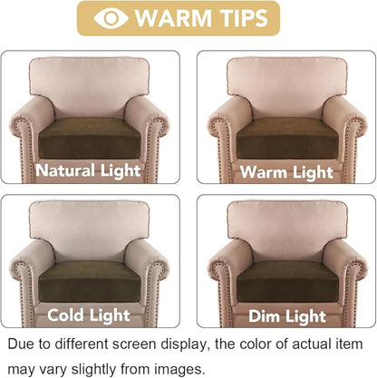 H.VERSAILTEX Velvet Stretch Couch Cushion Cover Plush Cushion Slipcover for Chair Cushion Furniture Protector Seat Cushion Sofa Cover (1 Piece Armchair Cushion Covers, Bronze Brown)