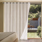 H.VERSAILTEX Linen Blackout Curtains Durable Thick Textured Linen Look 100% Blackout Patio Door Curtain Anti Rust Grommet Extra Wide Sliding Door Curtain Panel, Natural，W100 x L108 inch