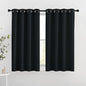 NICETOWN Blackout Curtains for Windows 54 inch Length - Solid Thermal Insulated Grommet Light Reducing Panels Window Treatment for Living Room (Black, 2 Panels = 92" Wide)