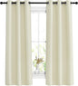 NICETOWN Room Darkening Beige Curtains for Living Room - Window Treatment Thermal Insulated Solid Grommet Blackout Vertical Drapes for Bedroom (W37 x L63, Set of 2)