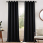 Yakamok Blackout Curtains Room Darkening Thermal Insulated Grommet top Window Curtains for Living Room, 52 x 108 Inch, Black, Set of 2