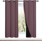 NICETOWN 100% Blackout Window Curtain Panels, Full Light Blocking Drapes with Black Liner for Nursery, 72-inch Drop Thermal Insulated Draperies (Dry Rose, 2 Pieces, 42-inch Wide Per Panel)