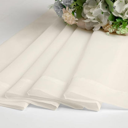 OVZME 2 Panels Cream Sheer Curtains 54 Inches Length Window Treatment for Kitchen, Elegant Airy Transparent Curtain Dual Rod Pocket for Kids Living Room, Each 42 Width 45 Length