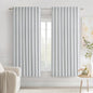 MIULEE Greyish White Back Tab Blackout Curtains 63 Inches Long 2 Panels Set for Living Room Bedroom Privacy, Rod Pocket/Pinch Pleat Thermal Insulated Room Darkening Pleated Light Blocking Drapes