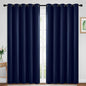 Yakamok Blackout Curtains Room Darkening Thermal Insulated Window Panels,Solid Grommet Top Drapes for Bedroom/Living Room(70Wx84L, Navy Blue, 2 Panels)