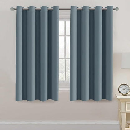 H.VERSAILTEX Blackout Thermal Insulated Curtains 63 Inche Length Light Blocking Curtain Panel Energy Saving Ultra Soft and Smooth Grommets Drapes for Bedroom (One Panel, Stone Blue), 52'W x 63'L