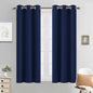 Yakamok Thermal Insulated Blackout Curtains for Bedroom, Light Blocking Grommet Window Drapes for Living Room(38 x 54Inch, Navy Blue, 2 Panels)