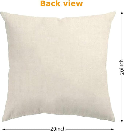 ONFAON Spring Summer Pillow Covers 20x20 Set of 4,Floral Seasonal Summer Outdoor Decoration Pillowcase Linen Cushion Cover for Couch Sofa