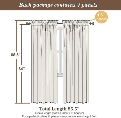 Chyhomenyc Lilac Sheer Curtains 84 Inch Length 2 Panels, Light Filtering Soft Airy Voile Rod Pocket Sheer Window Drapes for Bedroom Living Room, Each 42Wx84L Inches
