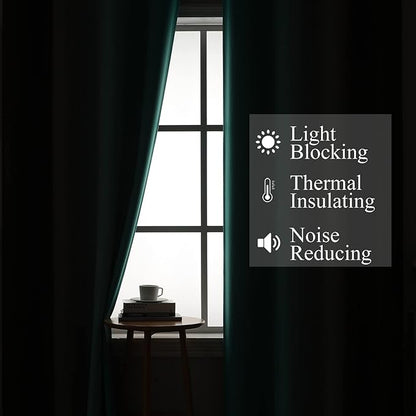 Estelar Textiler Brown and Teal Ombre Blackout Curtains 63 Inches Long for Kids Room, Thermal Insulated Gradient Full Light Blocking Grommet Blackout Drapes for Bedroom, 52Wx63L, 2 Panels
