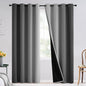 SimpleHome Ombre 100% Blackout Curtains for Bedroom, Full Light Blocking Black and Greyish White Curtains, Thermal Insulated Grommet Window Drapes for Living Room,2 Panels, 52x96 inches Length