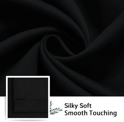 SimpleHome 100% Blackout Curtains for Bedroom,Thermal Insulated Grommet Window Drapes Room Darkening Black Curtains for Living Room with Black Back,52 x 63 Inch,2 Panels