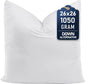 Utopia Bedding Throw Pillows (Set of 1, White) – 26 x 26 Inches Down Alternative Pillows for Bed, Sofa, and Couch - Fluffy Decorative Stuffer Pillow for Indoors & Outdoors