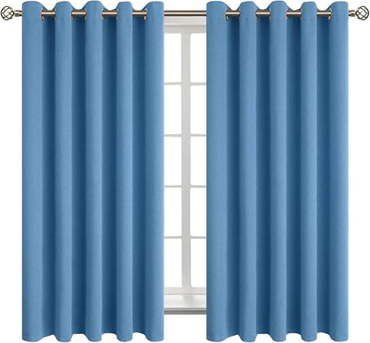 BGment Blackout Curtains - Grommet Thermal Insulated Room Darkening Bedroom and Living Room Curtains, Set of 2 Panels (70 x 63 Inch, Denim)