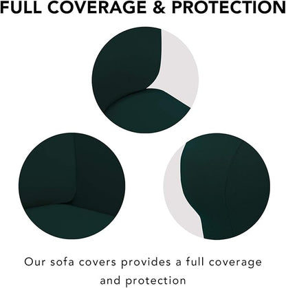 PureFit Super Stretch Sofa Slipcover – Spandex Non Slip Soft Couch Sofa Cover, Washable Furniture Protector with Non Skid Foam and Elastic Bottom for Kids, Pets （Sofa, Deep Teal）