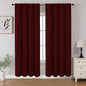 CUCRAF Burgundy Red Blackout Curtains 72 inch Length 2 Panels Set, Rod Pocket Room Darkening Drapes for Bedroom Living Room, Insulated Thermal Light Blocking Window Curtain (W52 x L72 Inch)