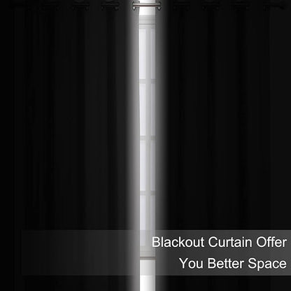 LEMOMO Blackout Curtains 52 x 108 inch/Light Grey Curtains Set of 2 Panels/Thermal Insulated Room Darkening Bedroom Curtains