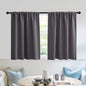 RYB HOME Blackout Privacy Bathroom Window Curtains, Short Thermal Insulated Heat Blocking Privacy Rod Pocket Half Window Curtain Tiers for Nursery Bedroom, Width 42 by Length 30, Grey, 2 Panels