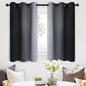 SimpleHome Ombre Room Darkening Curtains 36 inches Length for Bedroom,Grommet Gradient Light Blocking Black Gradient Window Curtains for Living Room,2 Panels, 42x36 inches