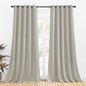 NICETOWN Thermal Insulated Natural Curtains for Living Room, Window Treatment Solid Grommet Room Darkening Drape Panels for Bedroom (Set of 2, 70 by 95 inches Long)