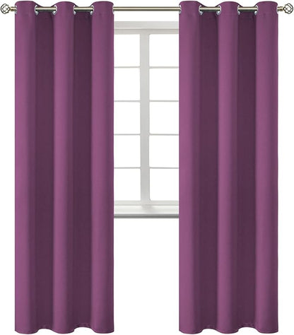 BGment Room Darkening Curtains 84 Inches Long - Grommet Thermal Insulated Drapes Window Treatment Curtains for Bedroom, 2 Panels, 42 x 84 Inch, Eggplant Purple